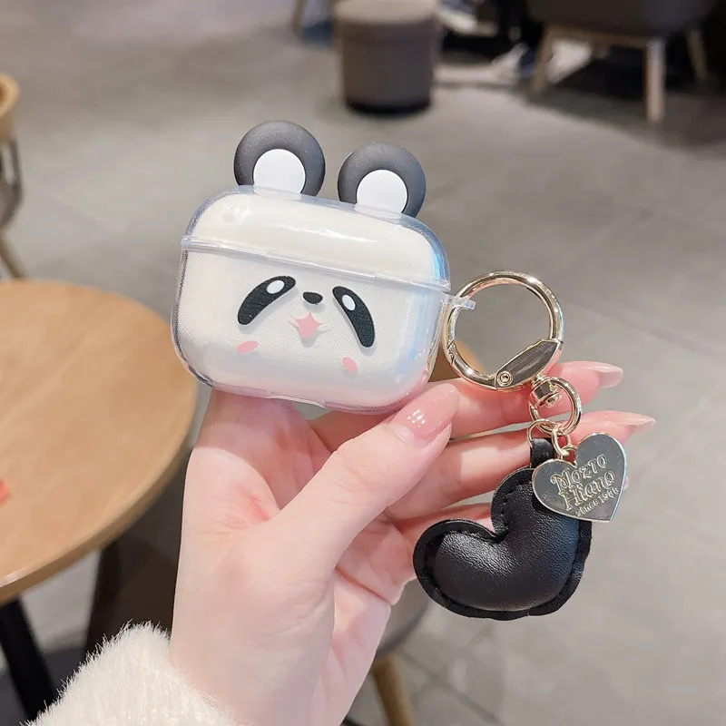 

Cute Cat Ears Panda Bear Earphone Cover for Sony WF-1000XM6 TPU Wireless Bluetooth Charging Protective Cover with Pendant Funda