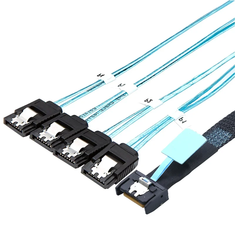 

CS-Slimsas 8654 MCIO 4I 38Pin To 4X SATA Cable PCIE5.0 PCI-E Server Data Connection Extension Wire High-Speed