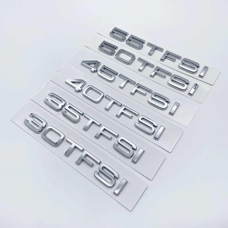 Car Trunk Sticker 3D ABS Chrome Silver 2.0 2.5 3.0 4.0 5.0TDI 30 35 40 45 50 55 TDI For Audi A1 A3 A4 A5 A6 A7 A8 Q2 Q3 Q5 Q7 TT