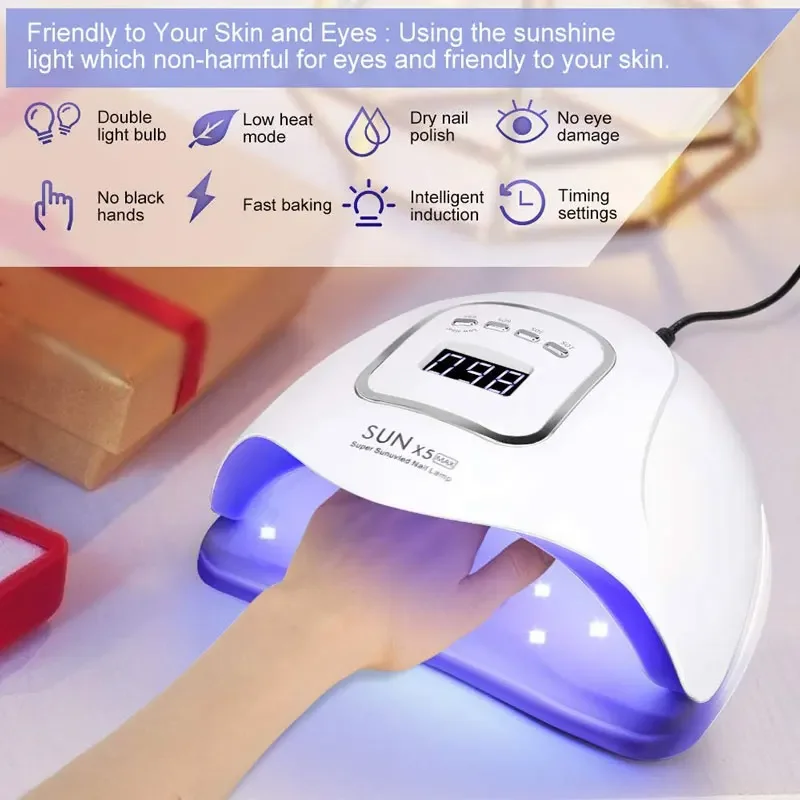 Lampe à ongles UV LED, 90W, séchoir à vernis gel, 4 modes, fonction mémoire de temps, outils d'art des ongles pour manucure, usage domestique et salon