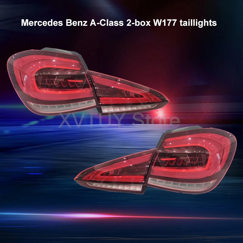 

Светодиодные задние фонари для Mercedes Benz A-Class, 2 коробки W177 2018-2021, седан, задние фонари, аксессуары, оригинальные угловые сигнальные огни в сборе