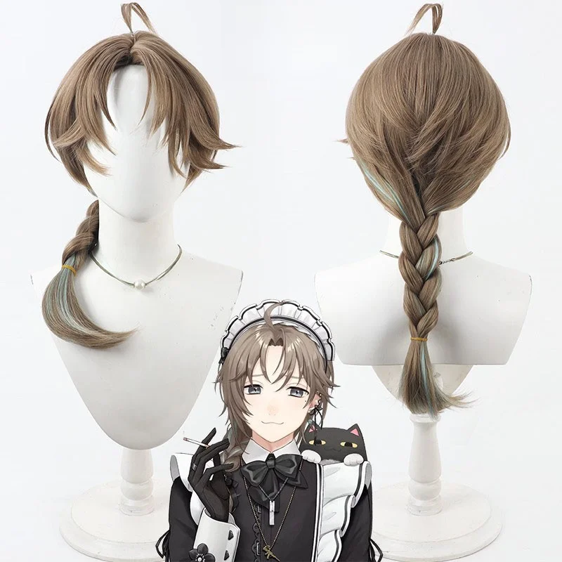 ブルーノーホームレインボー仮想-vt-男性メイド制服コスプレウィッグリアルな頭皮シミュレーションゲームアニメエンターテイメント