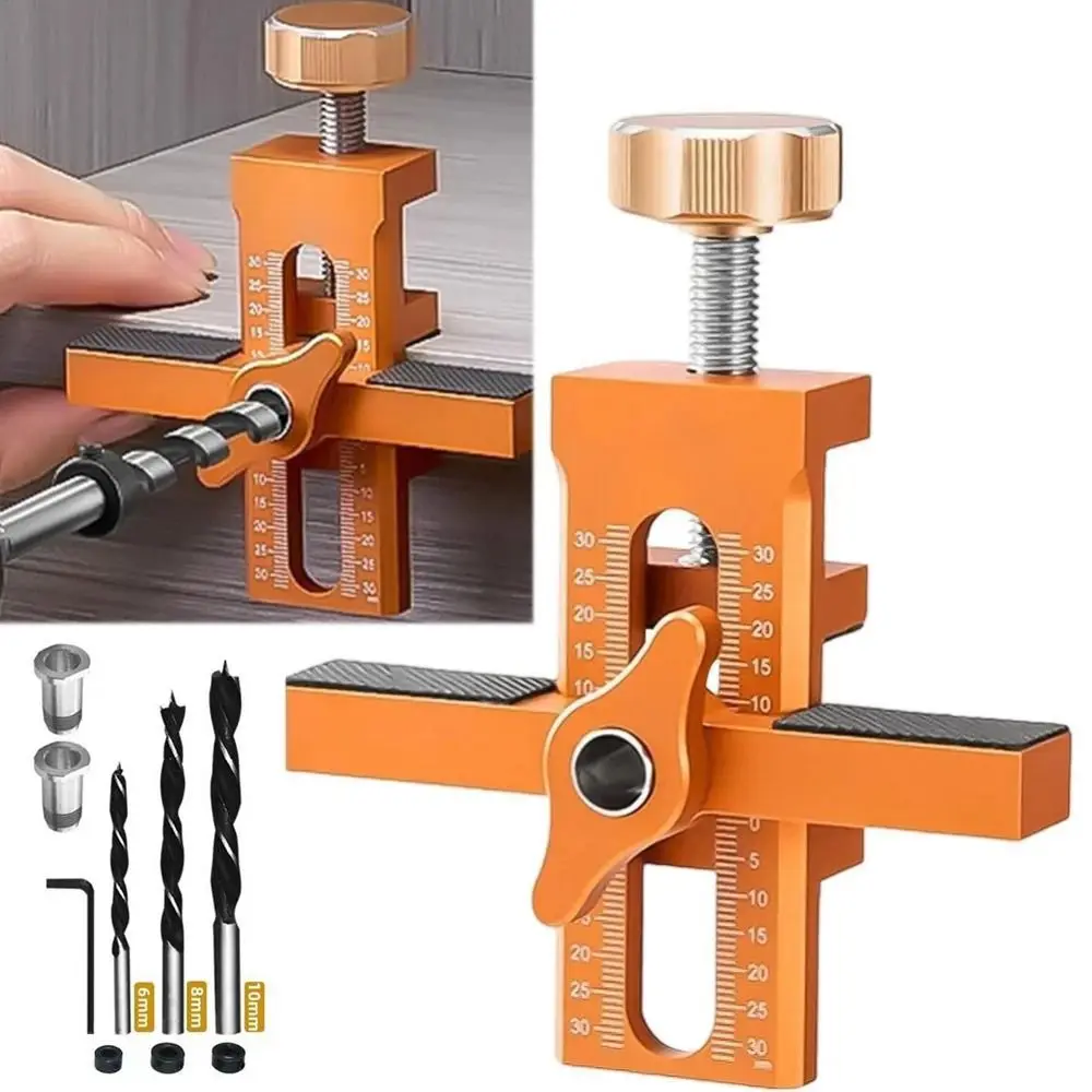 2 in 1 Cabinet Door Installation Positioner Quick Positioning 6/8/10mm Cabinet Door Panel Installation Jig Stable Clamping
