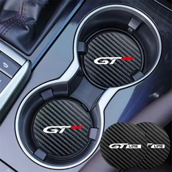 2Pcs Car Water Coaster Anti-slip Pad Auto Accessories For Peugeot GT GTline 3008 308 T9 208 508 2008 Rifter 5008 207 206 408 108