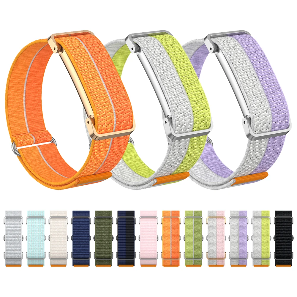 Sport-Nylon-Schlaufen-Uhrenarmband mit Metallgehäuse für Google Fitbit Air Band Armband Ersatz-Zubehör