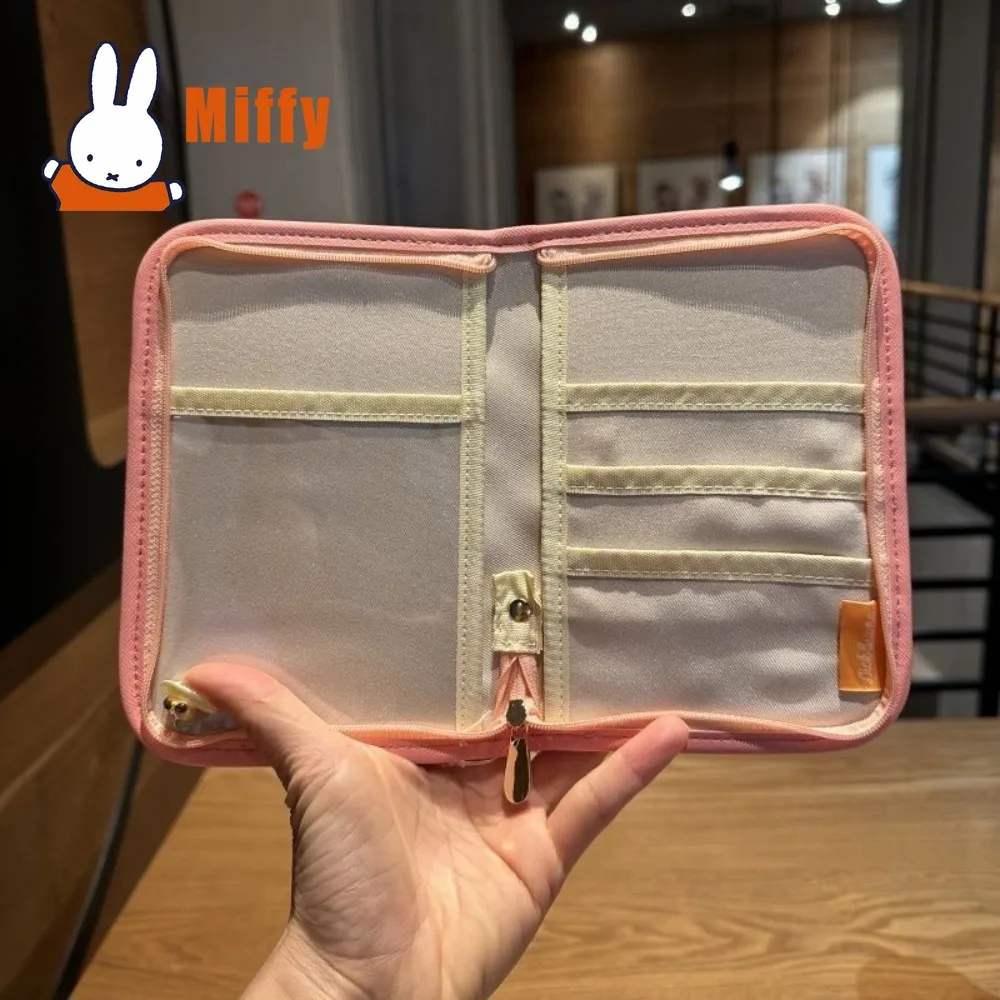 Kawaii Miffy Travel Passport Holder Cute PU Zipper Wallet Multi-slot Card Organizer Transparent ID Window Airport Girl Gift view 6