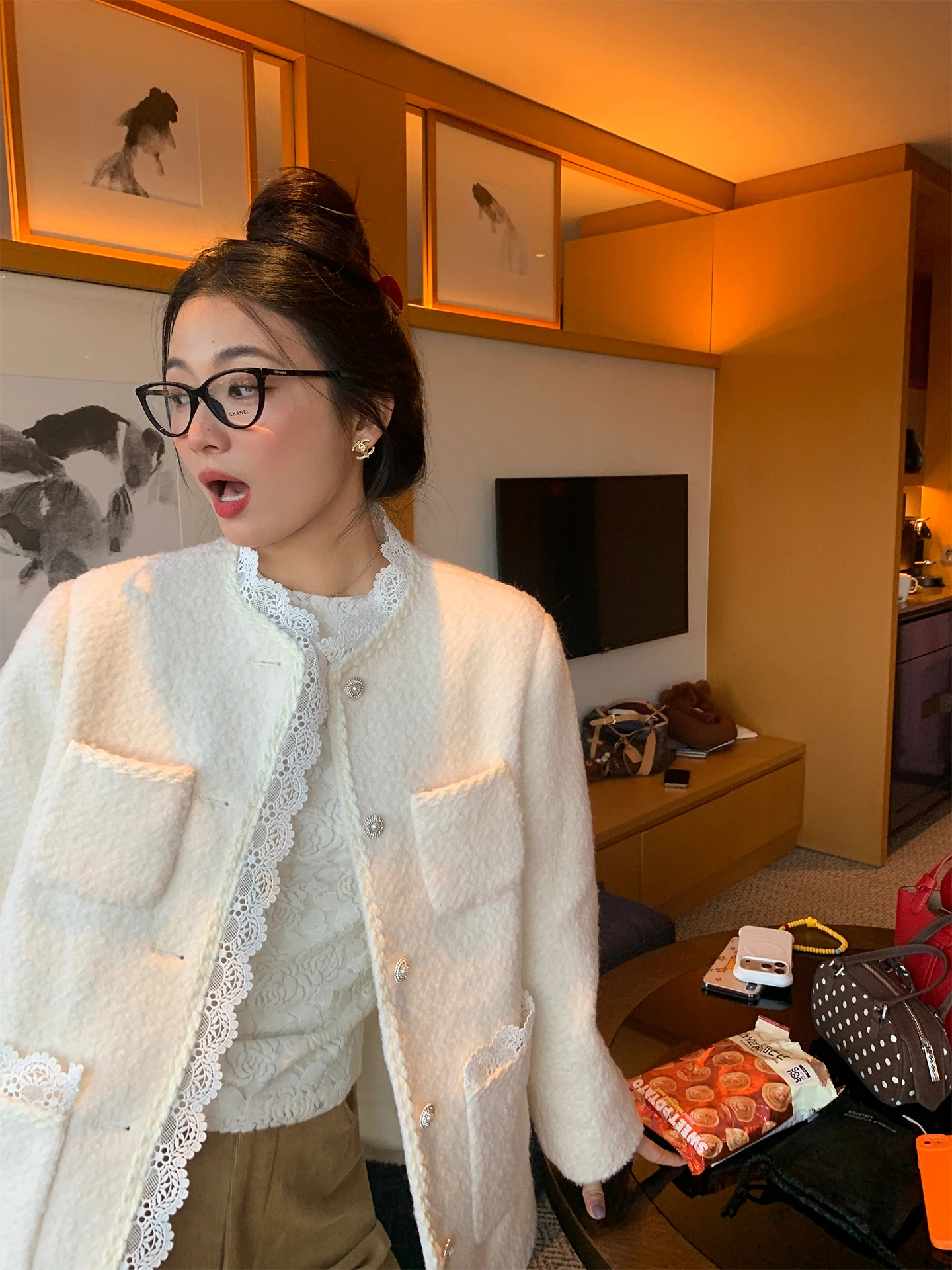 

Sli зимнее шерстяное пальто в Корейском стиле, белое кружевное женское пальто Faion 202, новое длинное круглое пальто в рубчик, све, Ne