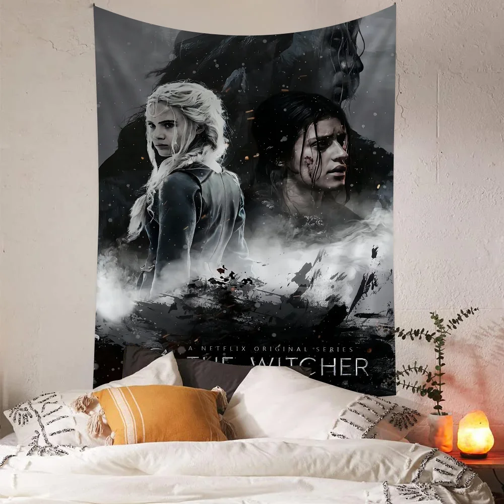نسيج بوهيمي مطاردة 3 W-Witcher ، التاروت المعلق ، سجاد حائط هيبي ، ديكور منزلي للنوم