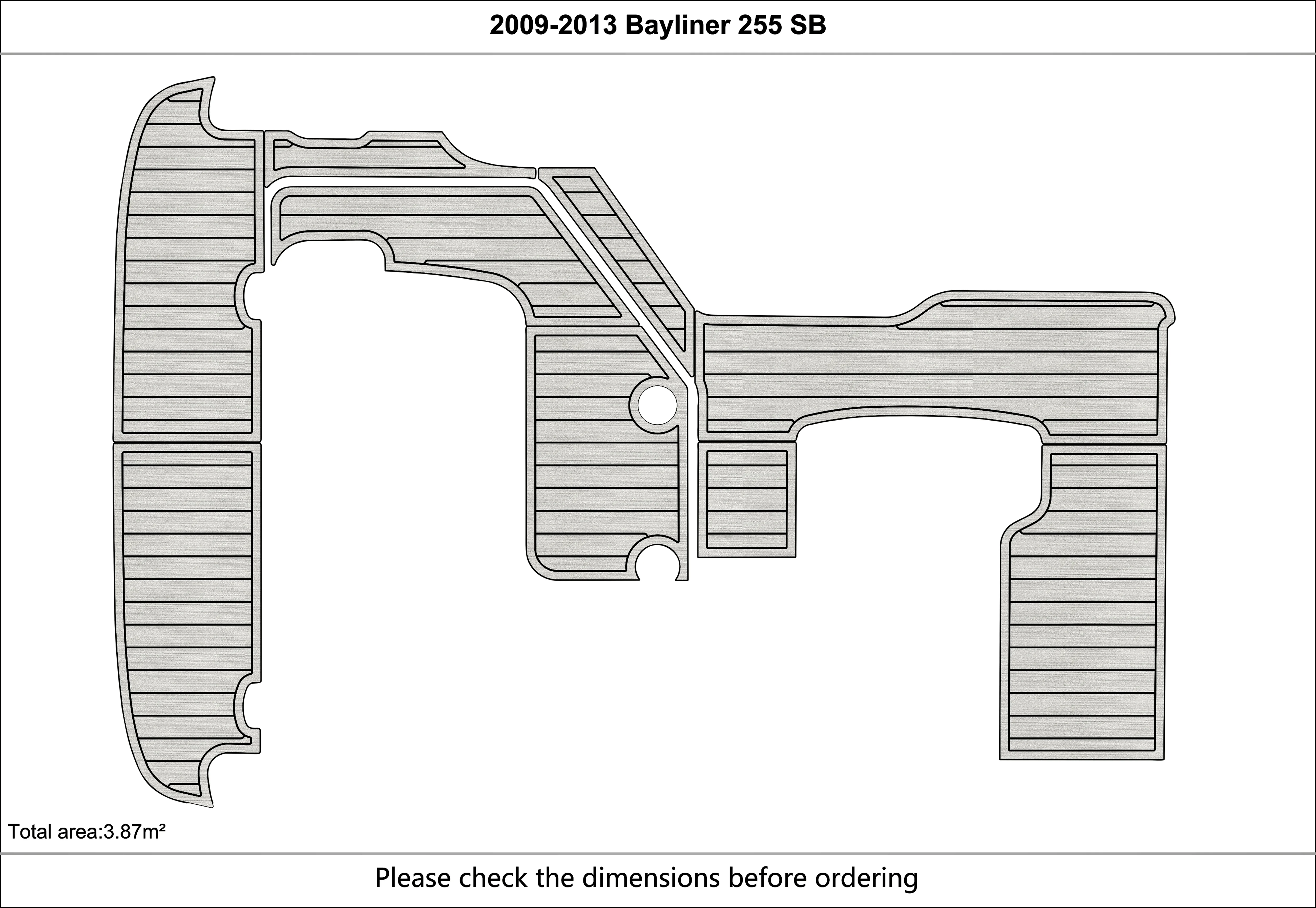 

2009-2013 Bayliner 255 SB cockpit swim platform 6mm EVA TEAK FLOOR Non-slip mat