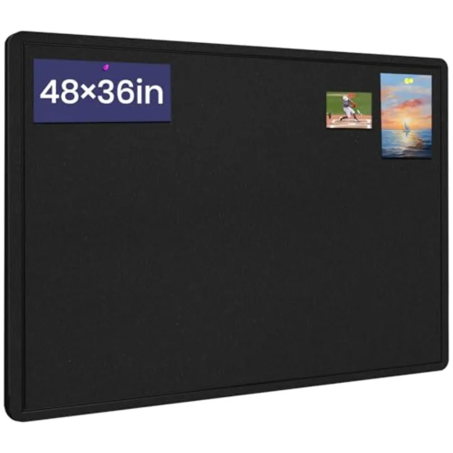 

Large Bulletin Board 36 Inch Felt Board Notice Pin Board 4' x 3'Cork Board Alternative for Wall Self-Adhesive Vision Board Mood
