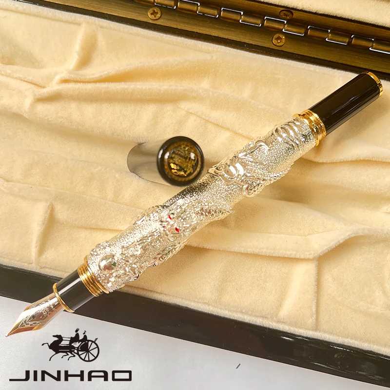 1 PCS Jinhao High-grade Exquisite Oriental Dragon Embossed Relief Gift Beauty Calligraphy Fountain Pen