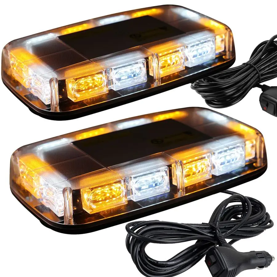 

2pcs 48LED Roof Top Strobe Lights, High Visibility Emergency Safety Warning LED Mini Strobe Light bar with Magnetic Base for 122