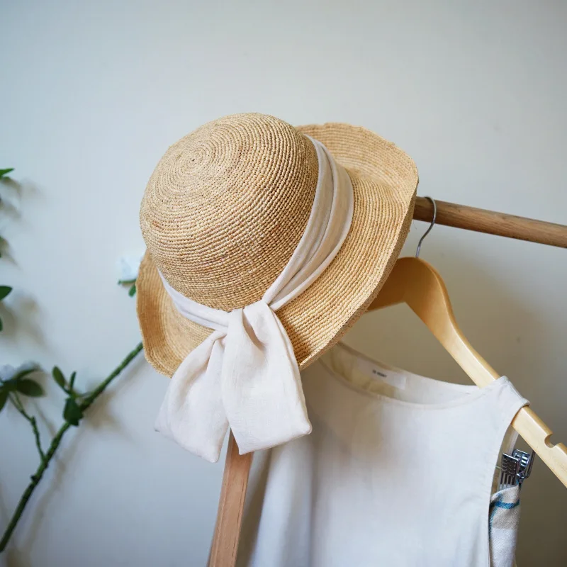 chapeau-elegant-a-nœud-et-bord-rabattable-pour-femmes-ideal-pour-l'ete-les-vacances-decontractees-les-voyages-protection-solaire-grand-bord-large