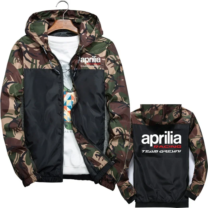 

Men's Jacket Camouflage Spring autumn windproof Jackets aprilia racing print Long Sleeve Coat Man Casual Streetwear Men's Coats