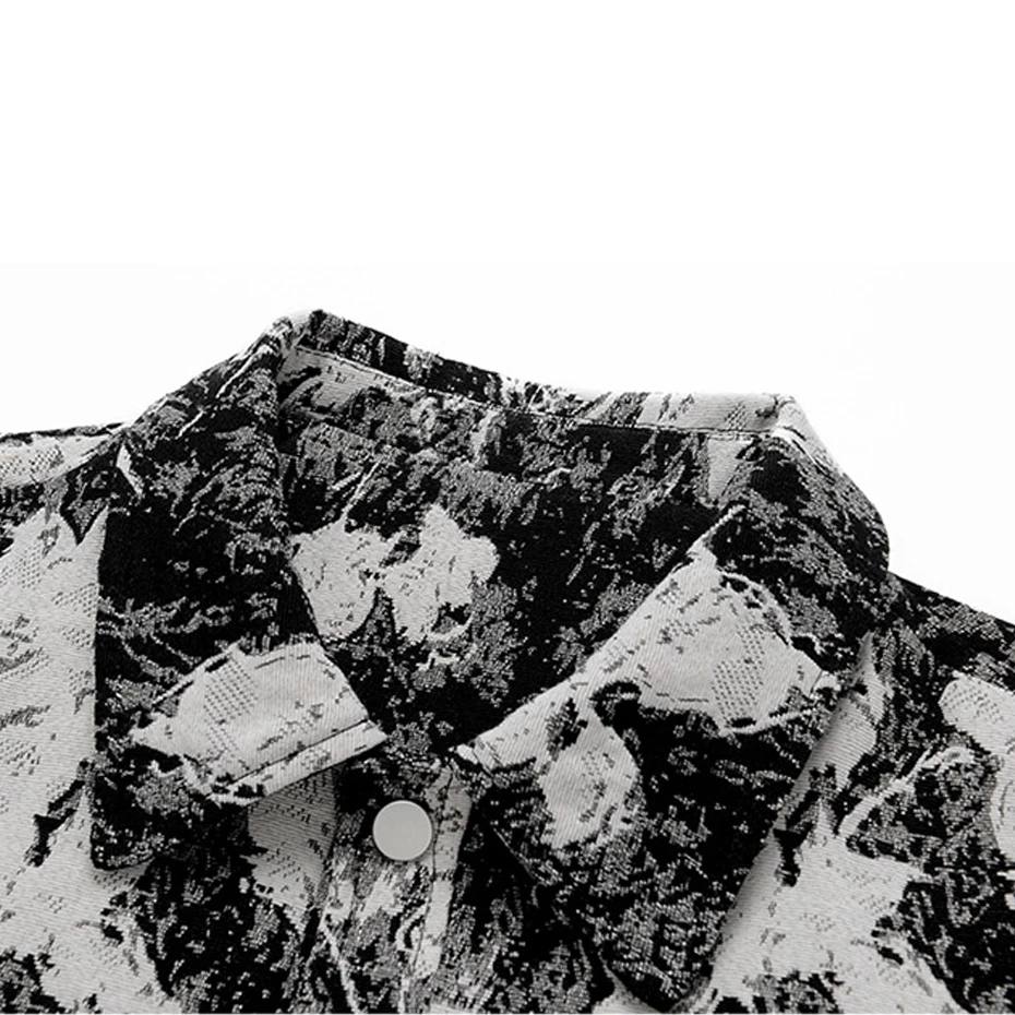 Spring Autumn Flowers Knitted Jacket Men Fashion Casual Button Jacket Male