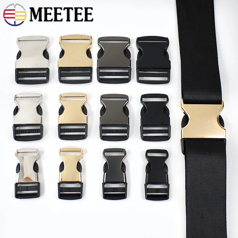 4pcs 19/25/32/38mm Metal Plastic Side Quick Release Buckles Luggage Belt Buckle DIY Clothes Dog Collar Webbing Clasp Accessories