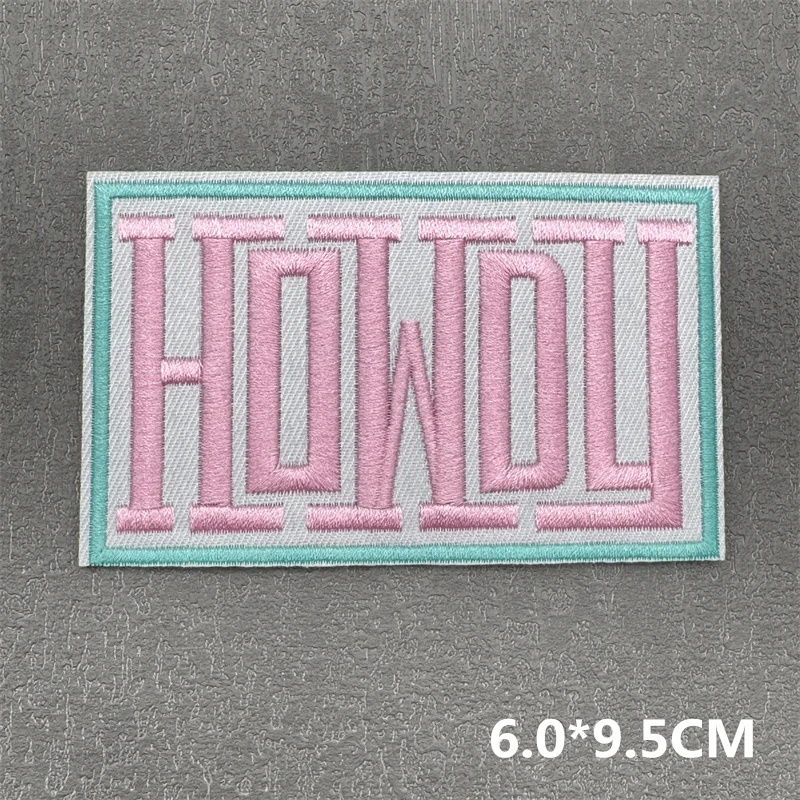 Cartoon Slogan Word Embroidery Patches On Clothes Pink Letters Patch For Clothes Iron On Patches