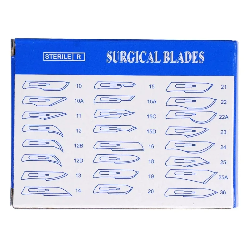 100PCS/Box Dental Surgical Blades Carbon Steel Surgical Blades Knife Handle Accessories Multiple Models Dental Lab Supplies