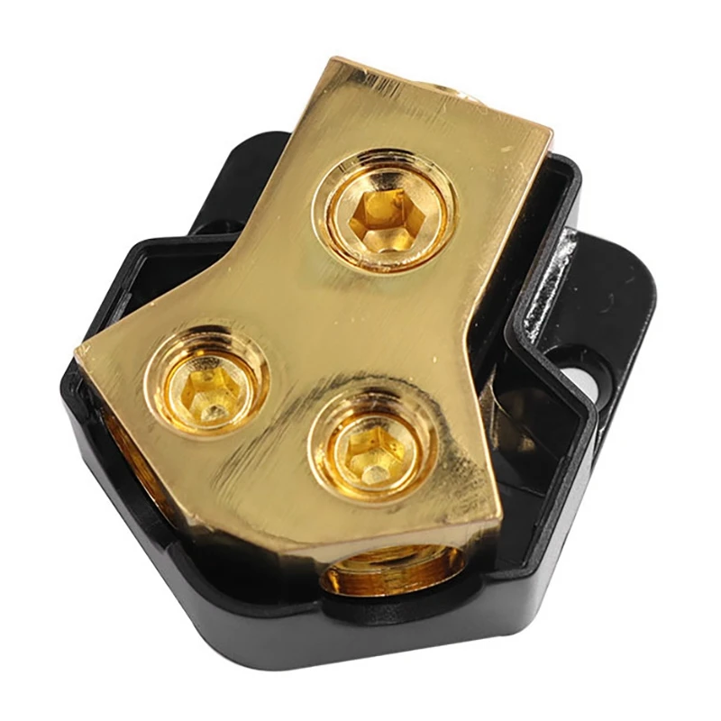 2 Way Power Distribution Block 1 In 2 Out Car Audio Stereo Amp Distribution Connecting Block For Audio Splitter Plastic + Copper