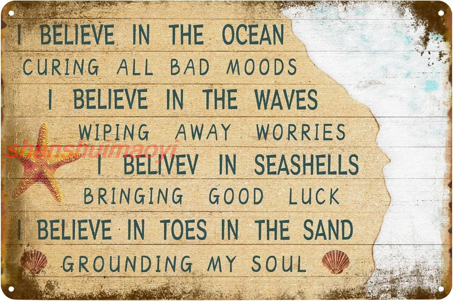 i Believe In The Ocean Curing All Bad Moods Artistic Decorations Gifts Between Friends Romance Vintage Metal Signs Poster F HAI