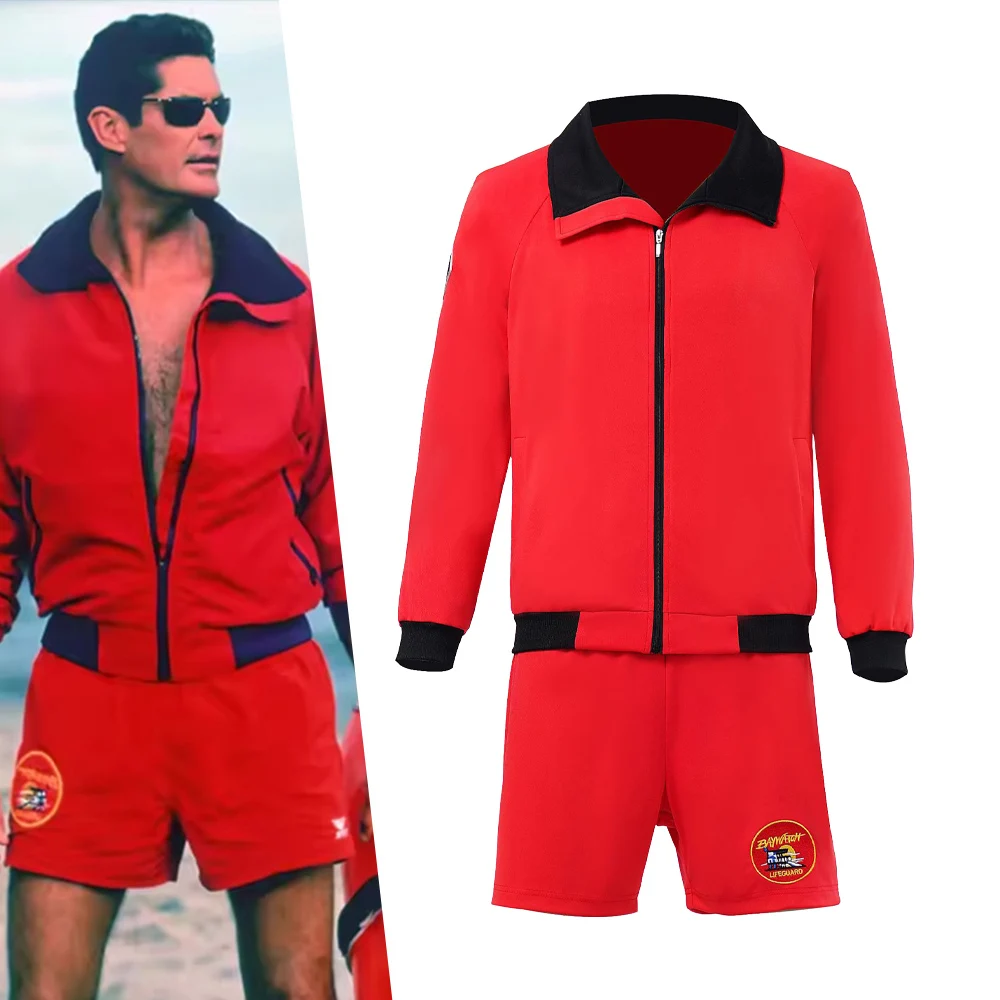 Pam and Tommy Cosplay David Hasselhoff Baywatch Cosplay Costume Men's Red