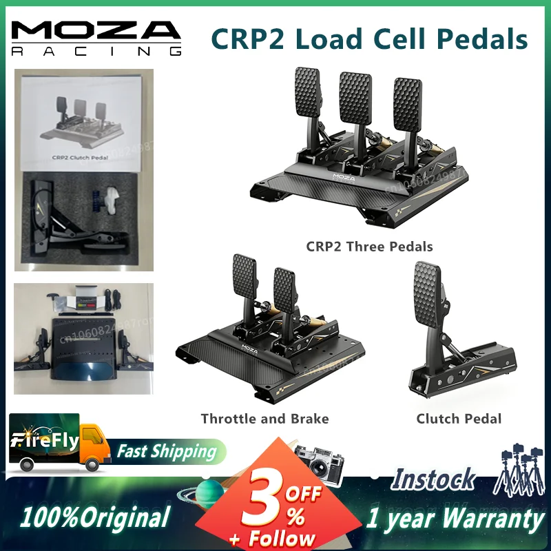 In stock MOZA CRP2 Load Cell Pedals Minimalist Design CNC