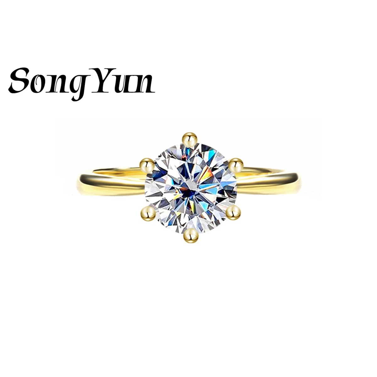 SongYun Designer Jewelry 925 Silver Cluster Ring Moissanite Diamond Ring Fashion for Best Friend 18K Gold Plated Fine Jewelry