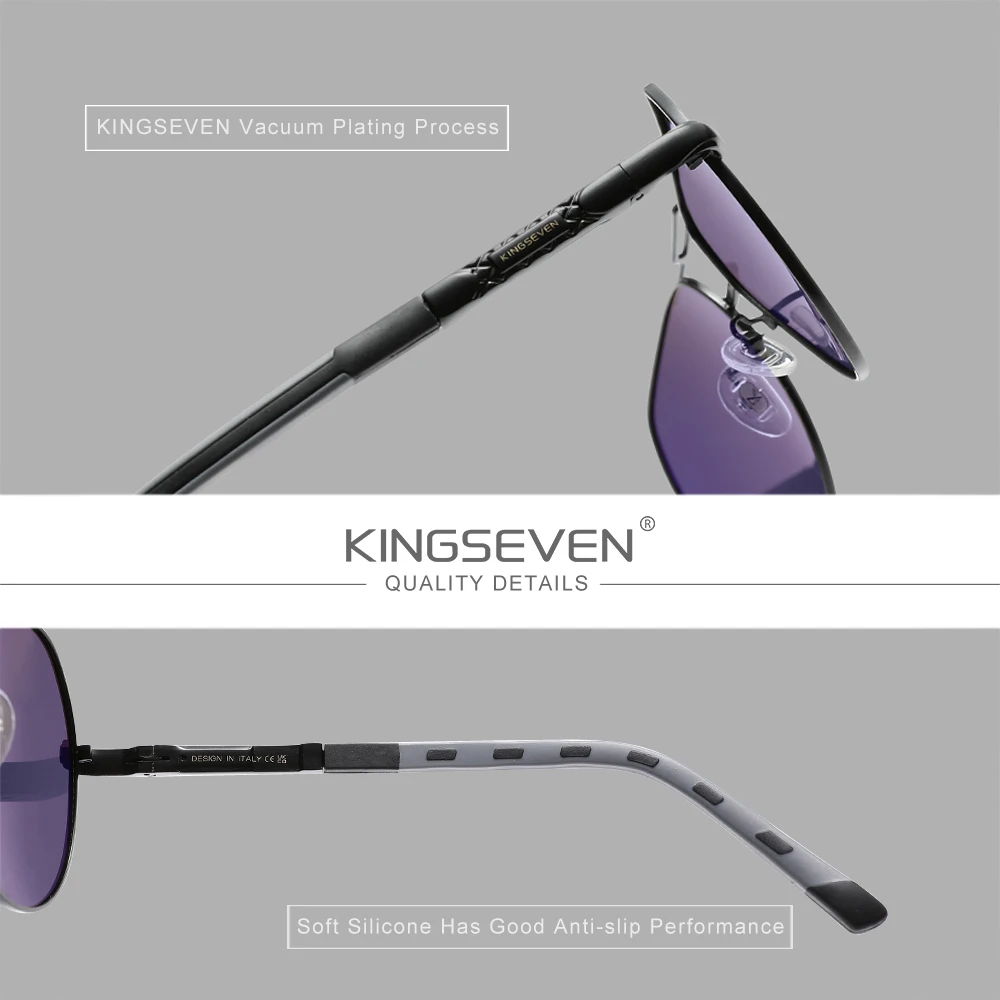 KINGSEVEN Brand Men\'s Aluminum Magnesium Sun Glasses Polarized UV400 Sun Glasses oculos Male Eyewear Sunglasses For Men N725