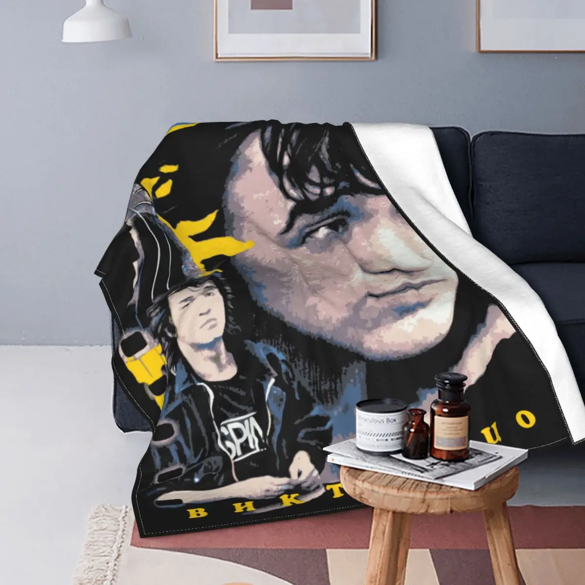 

Classic Vintage Viktor Tsoi Kino Blanket Soft Flannel Fleece Warm Rusian Rock Throw Blankets for Travel Bedroom Sofa Bedspreads