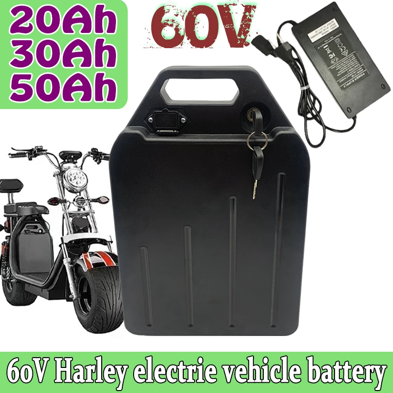 

For Harley two wheel foldable Lithium Battery 60V 20Ah 30Ah 50Ah 500W- 2400W Electric motorcycle Waterproof Free charger