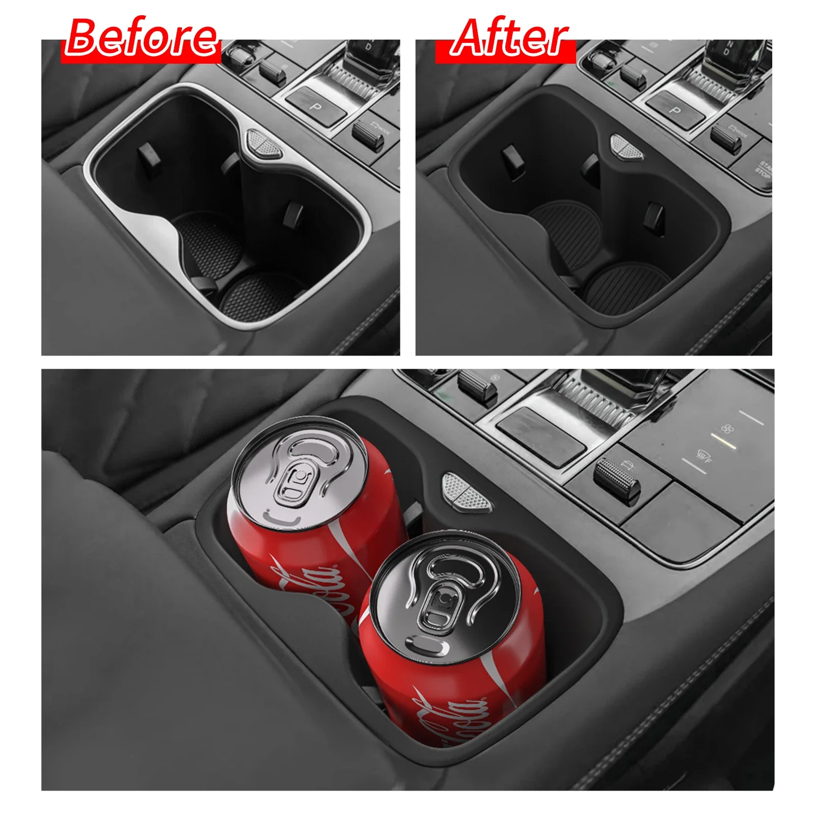 Water Cup Holder Insert Cup Box Shock Absorbing Tray TPE Organizer Tidying Auto Interior Accessories For BYD Sealion 7 2025