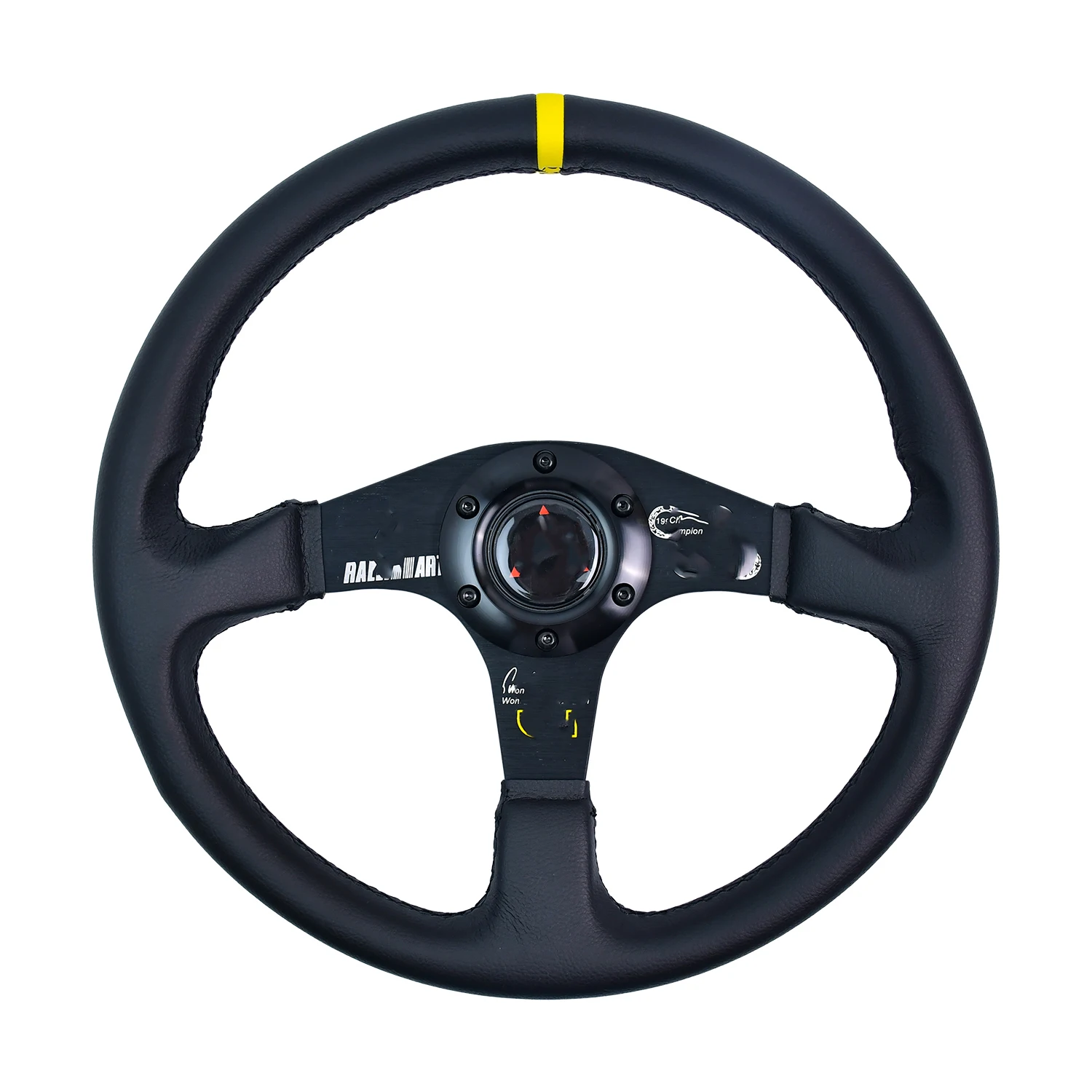 

Universal 350mm black suede leather steering wheel for car