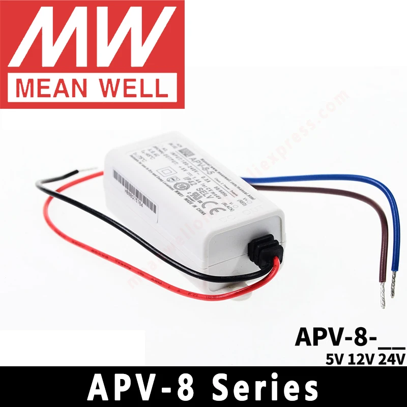 Meanwell LED Driver APV-8 Series meanwel  5v/12v/24v LED Transformer IP42 LED Power Supply Constant voltage Adapter