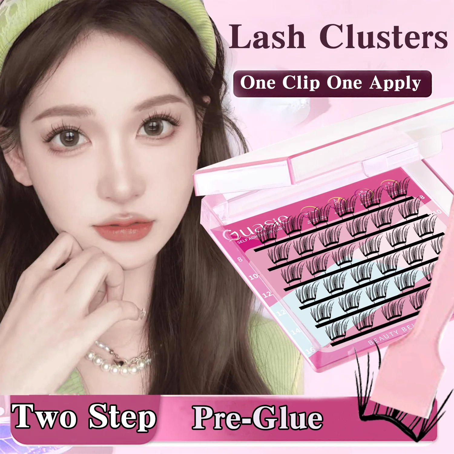 مجموعة خالية من الغراء الرموش الصناعية الطبيعية رموش ناعمة ذاتية اللصق لاش آمنة الملقط عدة قابلة لإعادة الاستخدام سهلة الإزالة للمبتدئين