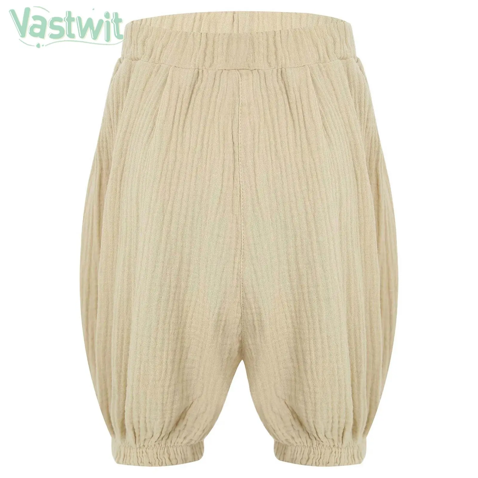 Children Summer Casual Bloomers Harem Pants Elastic Waistband Joggers Trouser for School Daily Picnic Sports Homewear Sleepwear