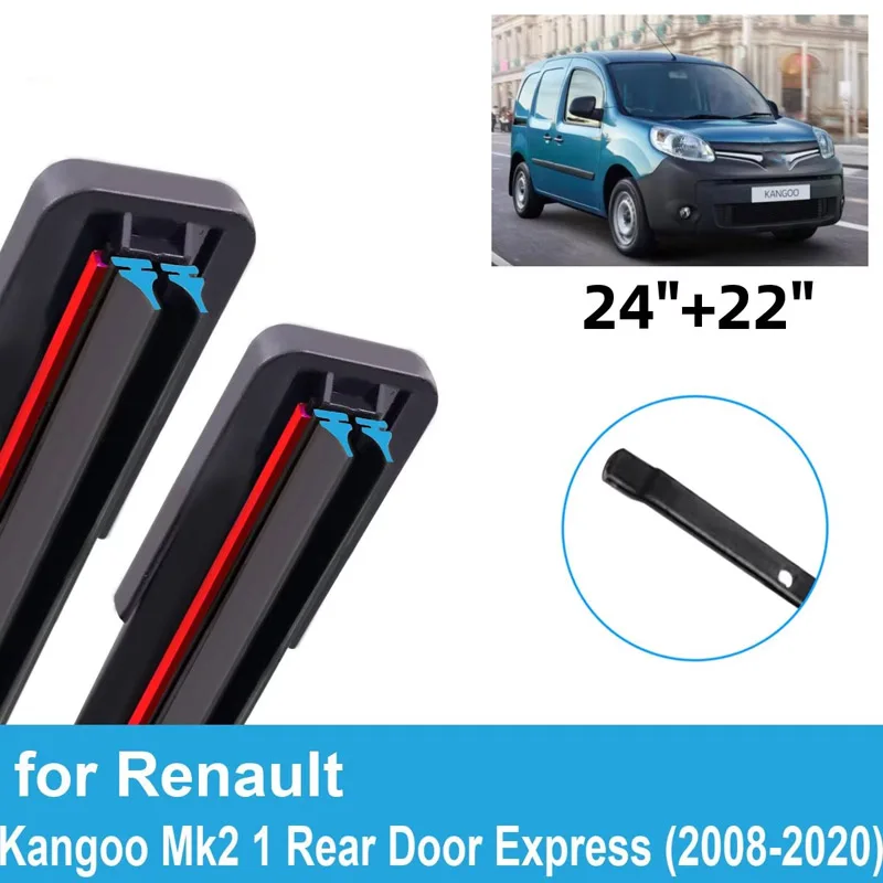 

2PCS Car Wiper Blades for 2008-2020 Renault Kangoo Mk2 1 Rear Door Express Front Double Rubber Accessories 2017 2018 2019 2020