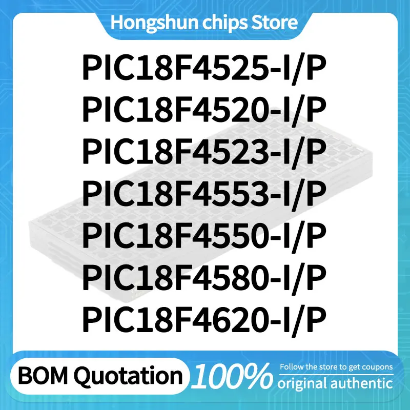 PIC18F4620 PIC18F4580 PIC18F4550 PIC18F4553 PIC18F4523 PIC18F4520 PIC18F4525 -I/P New version
