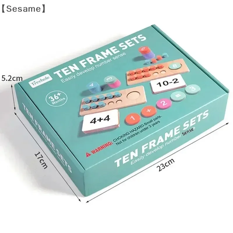 -ألعاب تعليمية للإحساس الحسابي بعشرة شبكات خشبية، لوحة عد الطرح، أدوات الرياضيات مونتيسوري للأطفال الذين يتعلمون بواسطة H #1