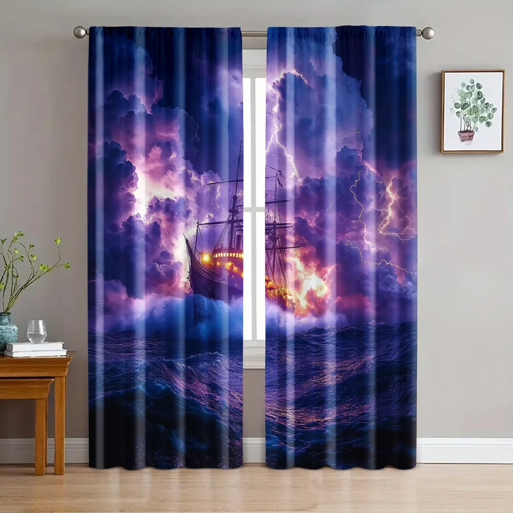 

2pc, Party Curtains Ships in Lightning Versatile 100% Polyester,Without Electricity Versatile Use for Festive atmosphere