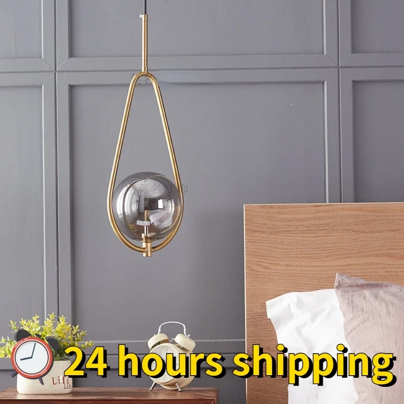 

Modern Nordic Glass Ball Indoor Pendant Light Chandeliers Lamp Dining Living Room Bedroom Decoration Hanging Lighting Fixture