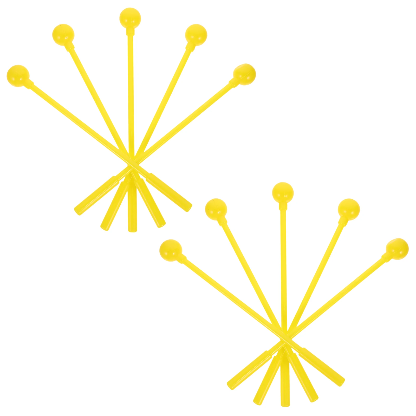 

10pcs Yellow Drumsticks Durable Material Comfort Grip Clear Sound Percussion Accessories Xylophone Musical Instruments