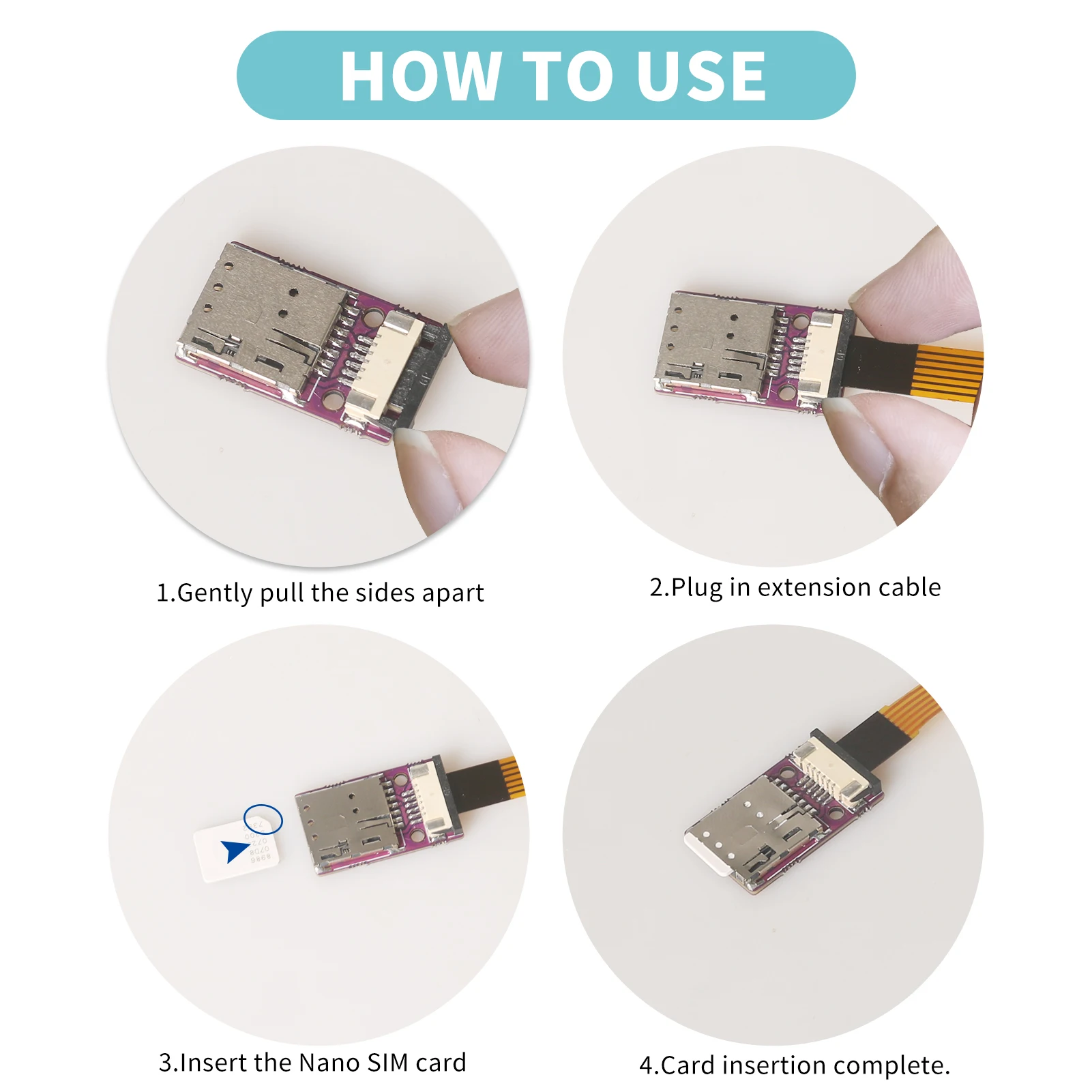 Cabo esim para placa adaptadora de cartão nano laboratório esim testado, solda necessária para chips de 5*6mm