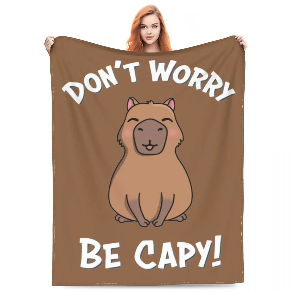 

Cute Capybara Blankets Flannel Textile Decor Lovely Animal Cozy Soft Throw Blanket for Home Couch Bedspread