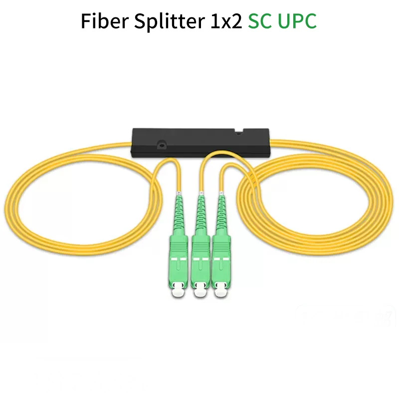 

Fiber Optic Splitter Box SC/APC 1x2 PLC ABS Splitter Single-mode Optical Cassetter Splitter SC/ UPC Coupler 1:2 Connector