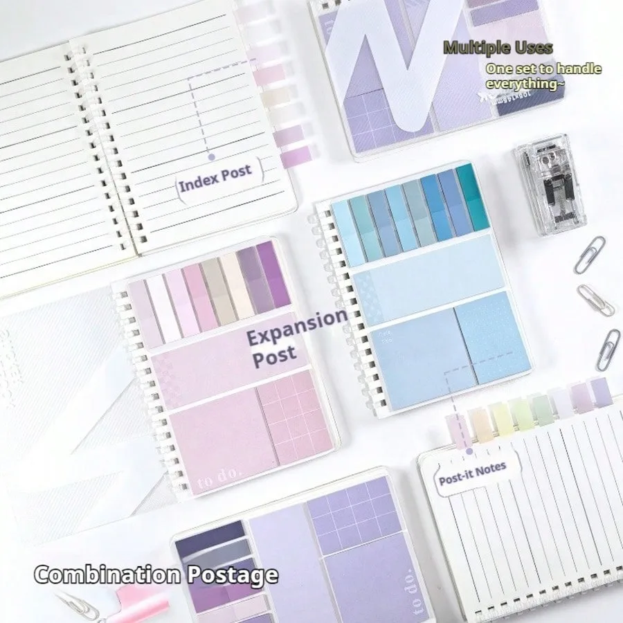 Haftnotizen-Set, erweiterbar, abnehmbar, Notizblöcke, für Studenten, Must-Have, Kawaii-Stil, Pinnwand, Notizblock, Tagebuch, Planer, Zubehör