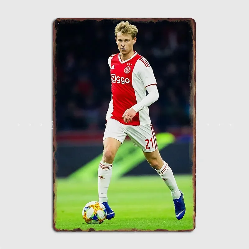 

Frenkie De Jong and Cruyff Football Player Retro Poster Metal Sign Garage Room Wall Decor Club Decoration Custom Tin Home Decor