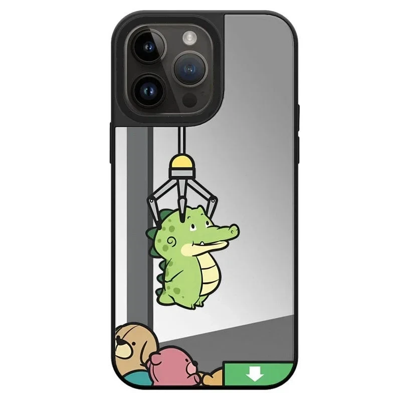 

MagSafe Mirror Surface Grabbing Dinosaur Phone Case Cover for IPhone 11 12 13 14 15 16 Pro Max Case