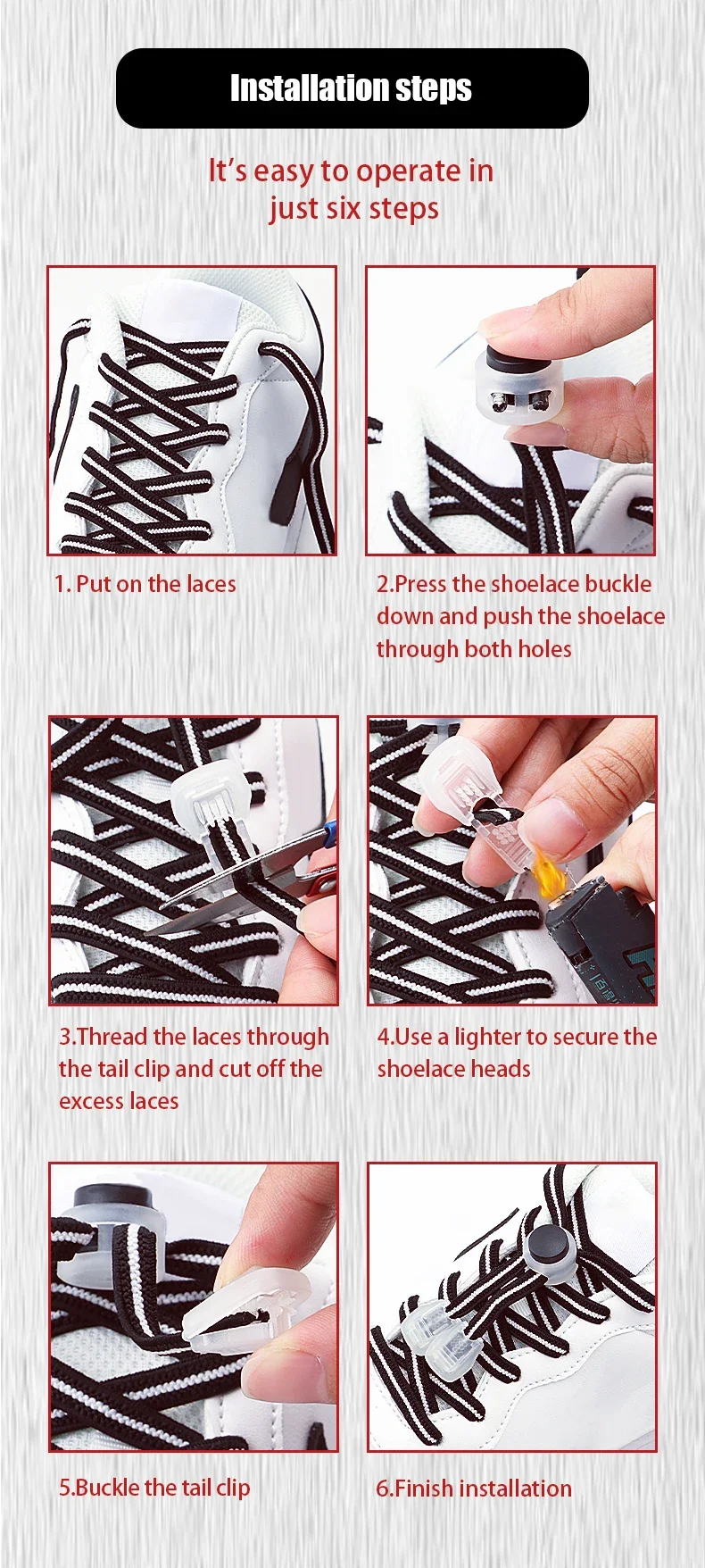 2Pair Elastic Shoe Laces Round Snap Lock Flat Shoelaces for Sneakers  Without Ties Kids Adult Quick Shoelace Shoe Accessories