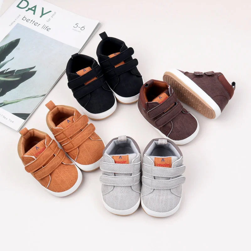 Baby Shoes Soft PU and High Quality TPR Anti-slip Sole Spring and Autumn Style for Newborn Toddler Boys and Girls 2024 BMB4016