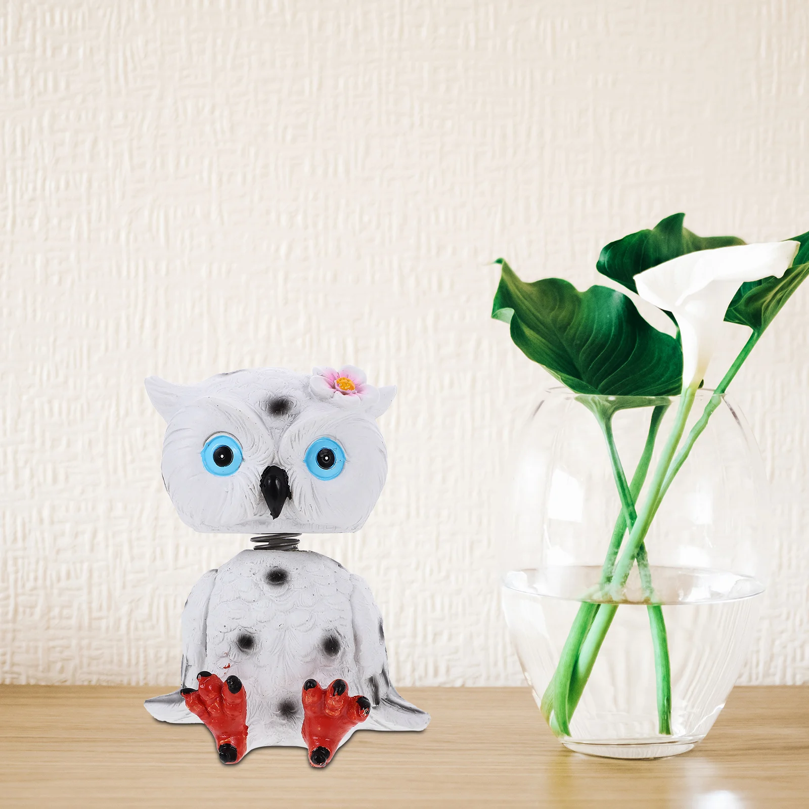 

Owl Statue Cat Resin Desktop Decorative Figurine Landscape Ornament Cartoon Model Sculpture Gift for Family Friends Home